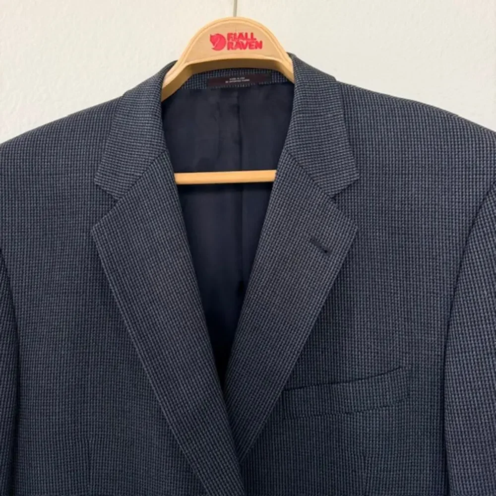 Joseph Abboud Sport Coat Men 44R Blue-Gray Worsted Wool Modern Business Travel